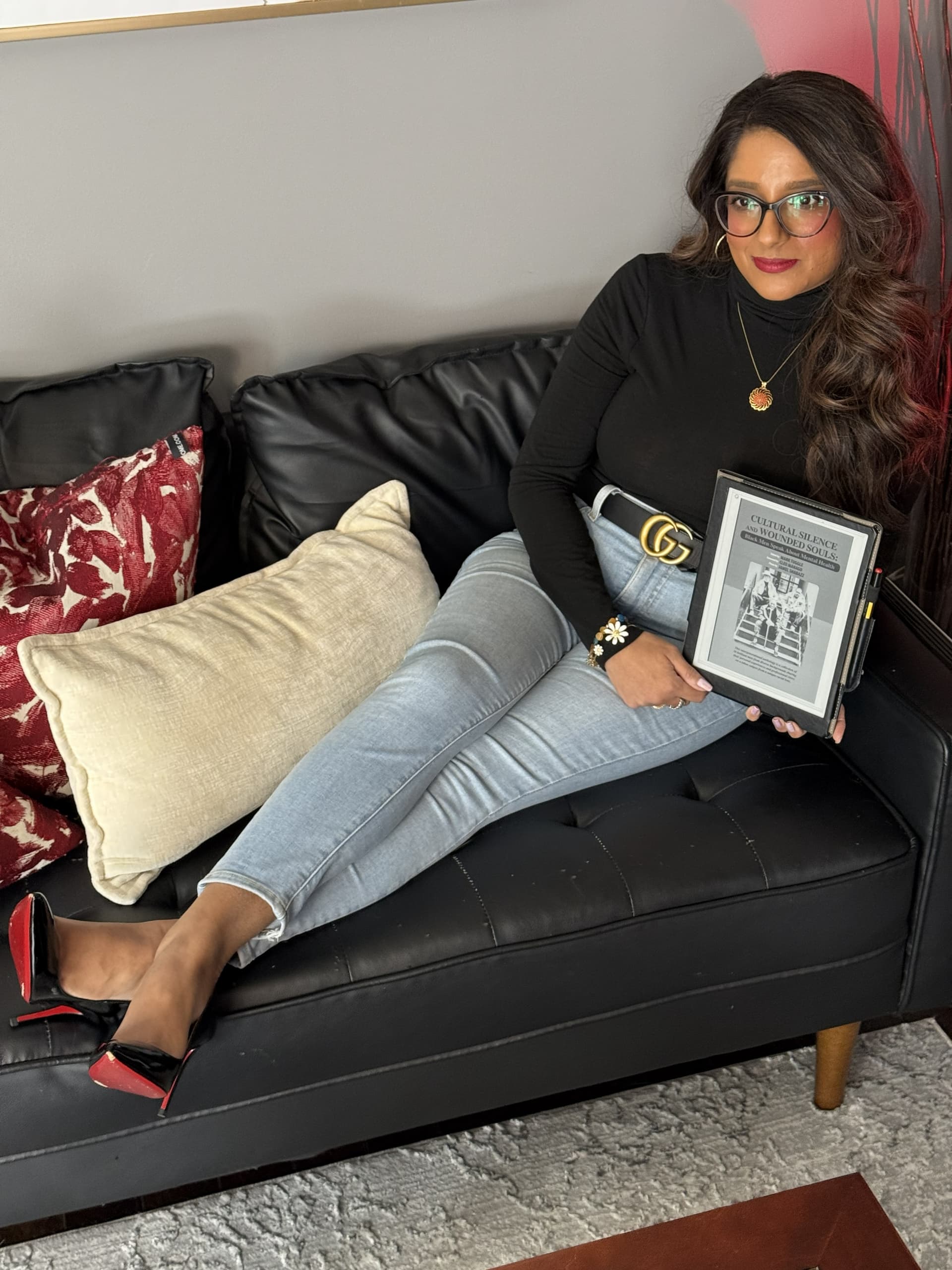 Malini Ondrovcik speaking at an event